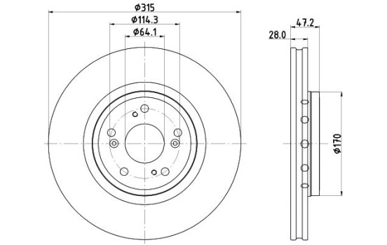 Bromsskiva PRO 8DD 355 125-321 Hella