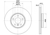 Bromsskiva PRO 8DD 355 125-351 Hella