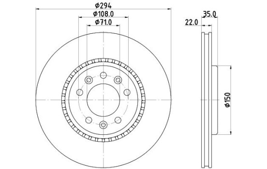 Bromsskiva PRO 8DD 355 125-401 Hella