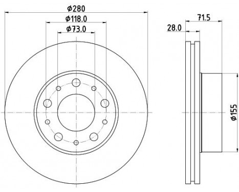 Bromsskiva PRO 8DD 355 125-421 Hella