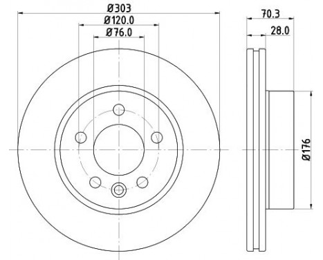 Bromsskiva PRO 8DD 355 125-561 Hella