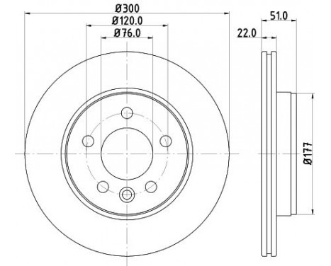 Bromsskiva PRO 8DD 355 125-571 Hella
