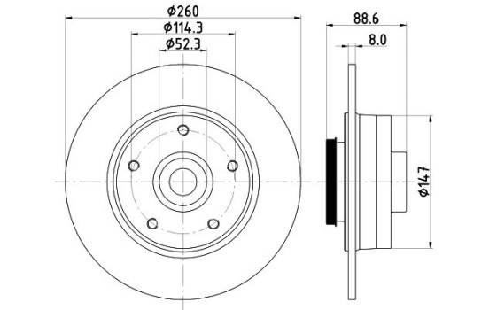 Bromsskiva PRO 8DD 355 126-481 Hella