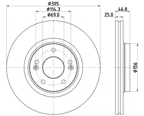 Bromsskiva PRO 8DD 355 126-541 Hella