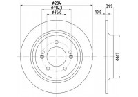 Bromsskiva PRO 8DD 355 126-651 Hella