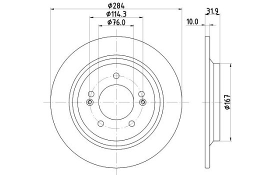 Bromsskiva PRO 8DD 355 126-651 Hella