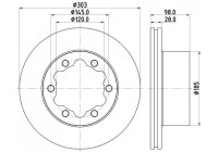 Bromsskiva PRO 8DD 355 129-991 Hella
