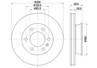 Bromsskiva PRO 8DD 355 131-891 Hella