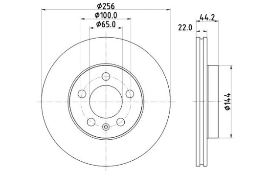 Bromsskiva PRO 8DD 355 132-091 Hella