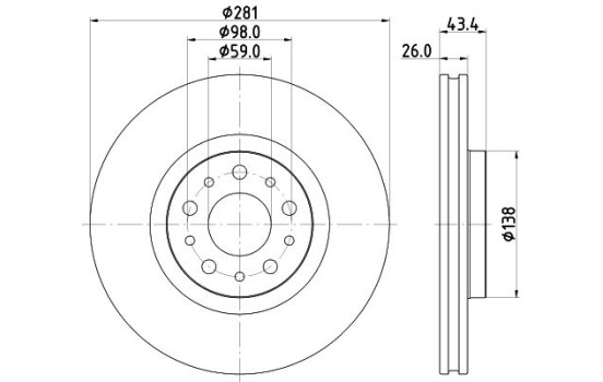 Bromsskiva PRO 8DD 355 132-131 Hella