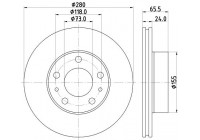 Bromsskiva PRO 8DD 355 132-141 Hella