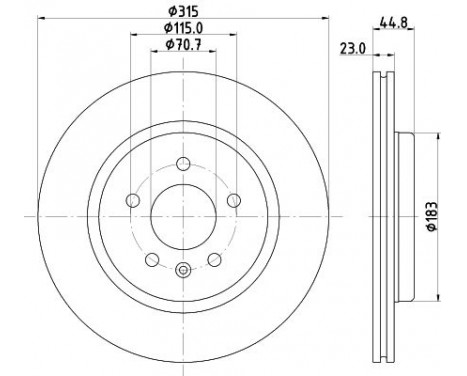 Bromsskiva PRO 8DD 355 132-181 Hella