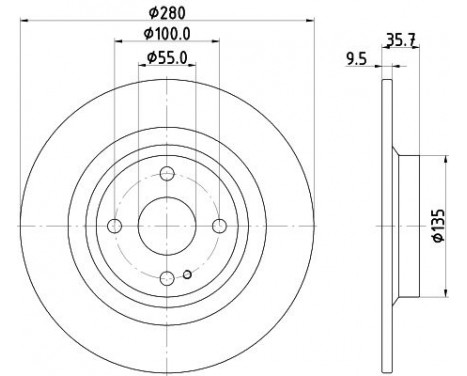 Bromsskiva PRO 8DD 355 133-141 Hella