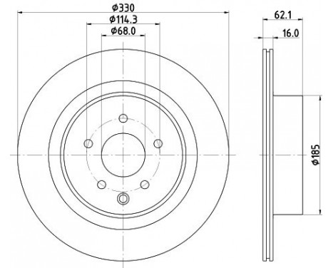 Bromsskiva PRO 8DD 355 133-291 Hella