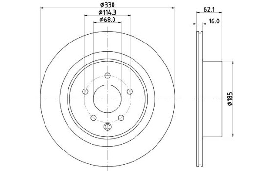 Bromsskiva PRO 8DD 355 133-291 Hella