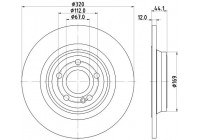 Bromsskiva PRO 8DD 355 133-451 Hella