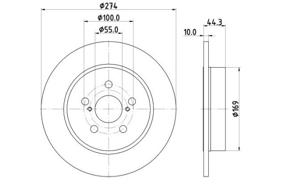 Bromsskiva PRO 8DD 355 134-411 Hella