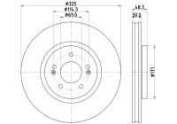 Bromsskiva PRO 8DD 355 134-721 Hella