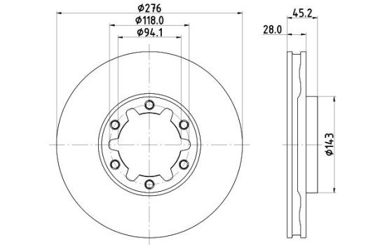 Bromsskiva PRO 8DD 355 134-931 Hella