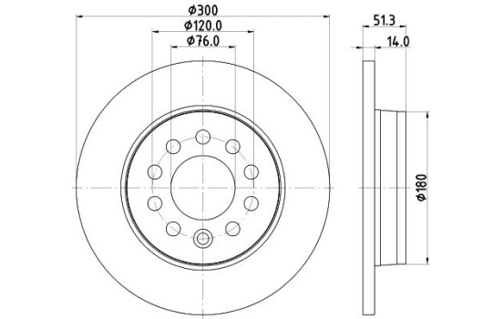 Bromsskiva PRO 8DD 355 135-021 Hella