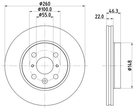 Bromsskiva PRO 8DD 355 135-041 Hella