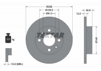 Bromsskiva PRO 92036103 Textar