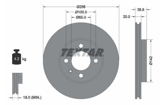 Bromsskiva PRO 92036803 Textar
