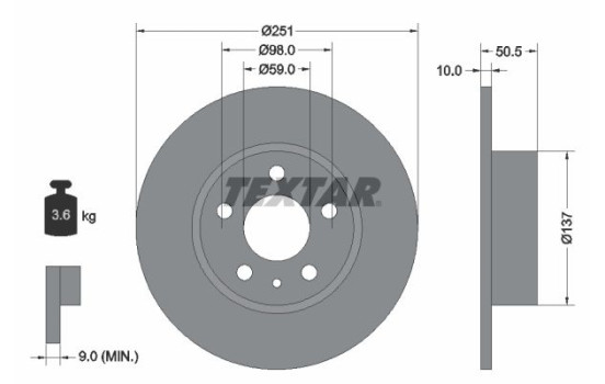 Bromsskiva PRO 92046903 Textar