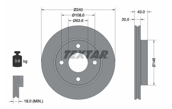 Bromsskiva PRO 92051003 Textar