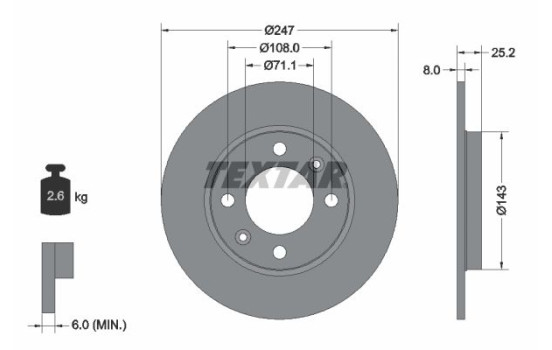 Bromsskiva PRO 92055003 Textar