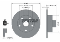 Bromsskiva PRO 92072103 Textar