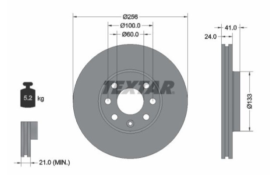Bromsskiva PRO 92091803 Textar