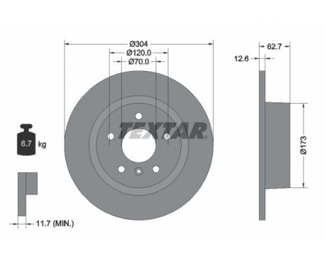 Bromsskiva PRO 92095203 Textar