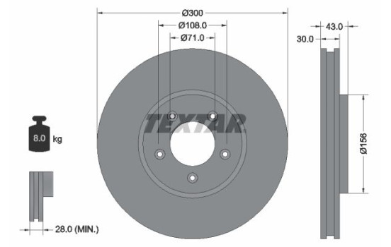 Bromsskiva PRO 92099003 Textar