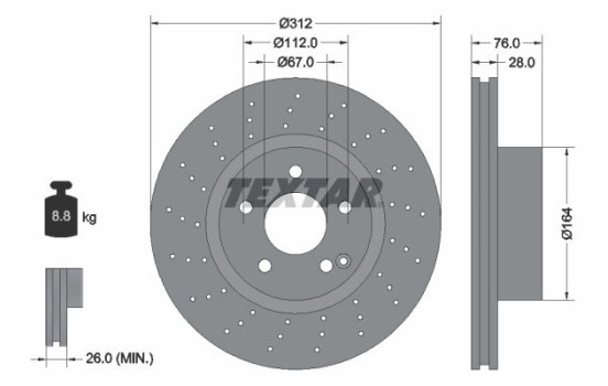 Bromsskiva PRO+ 92099305 Textar