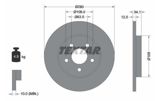 Bromsskiva PRO 92109703 Textar
