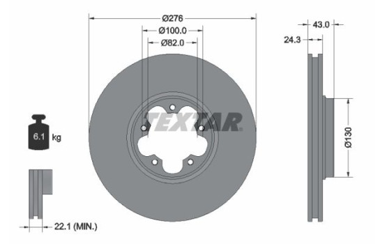 Bromsskiva PRO 92110003 Textar