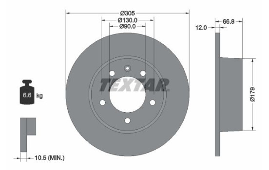 Bromsskiva PRO 92111203 Textar