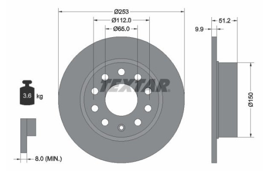 Bromsskiva PRO 92120903 Textar