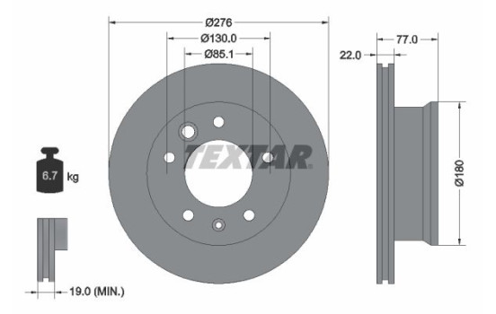 Bromsskiva PRO 92131503 Textar