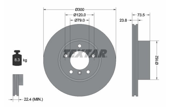 Bromsskiva PRO+ 92137705 Textar