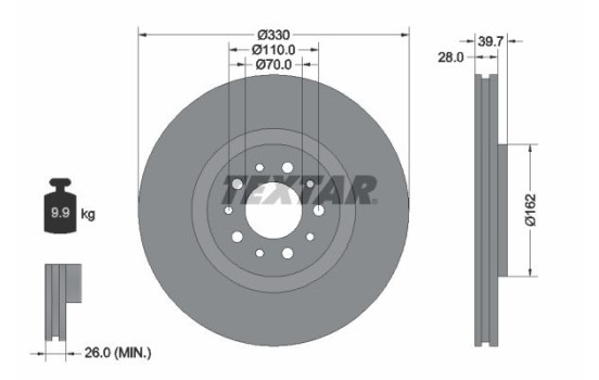 Bromsskiva PRO 92145103 Textar