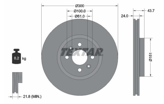 Bromsskiva PRO 92149503 Textar