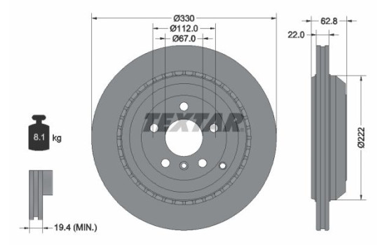 Bromsskiva PRO 92150903 Textar
