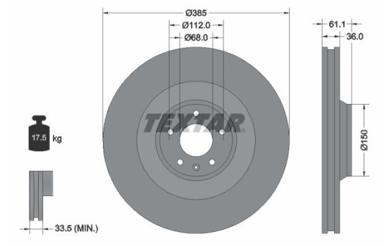 Bromsskiva PRO 92151303 Textar