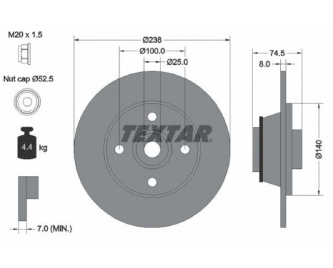 Bromsskiva PRO 92154103 Textar