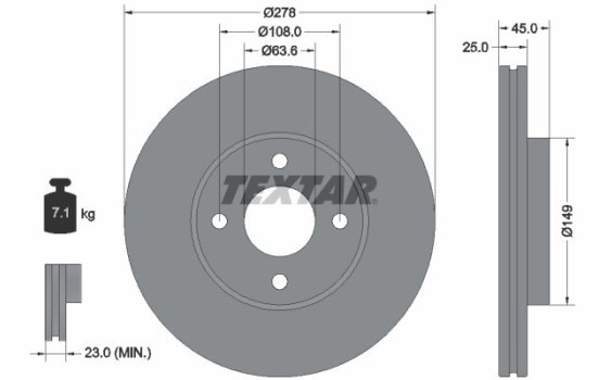 Bromsskiva PRO 92159003 Textar
