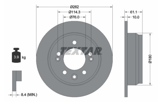 Bromsskiva PRO 92161703 Textar