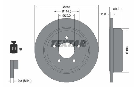 Bromsskiva PRO 92169403 Textar