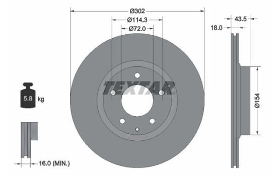 Bromsskiva PRO 92174503 Textar